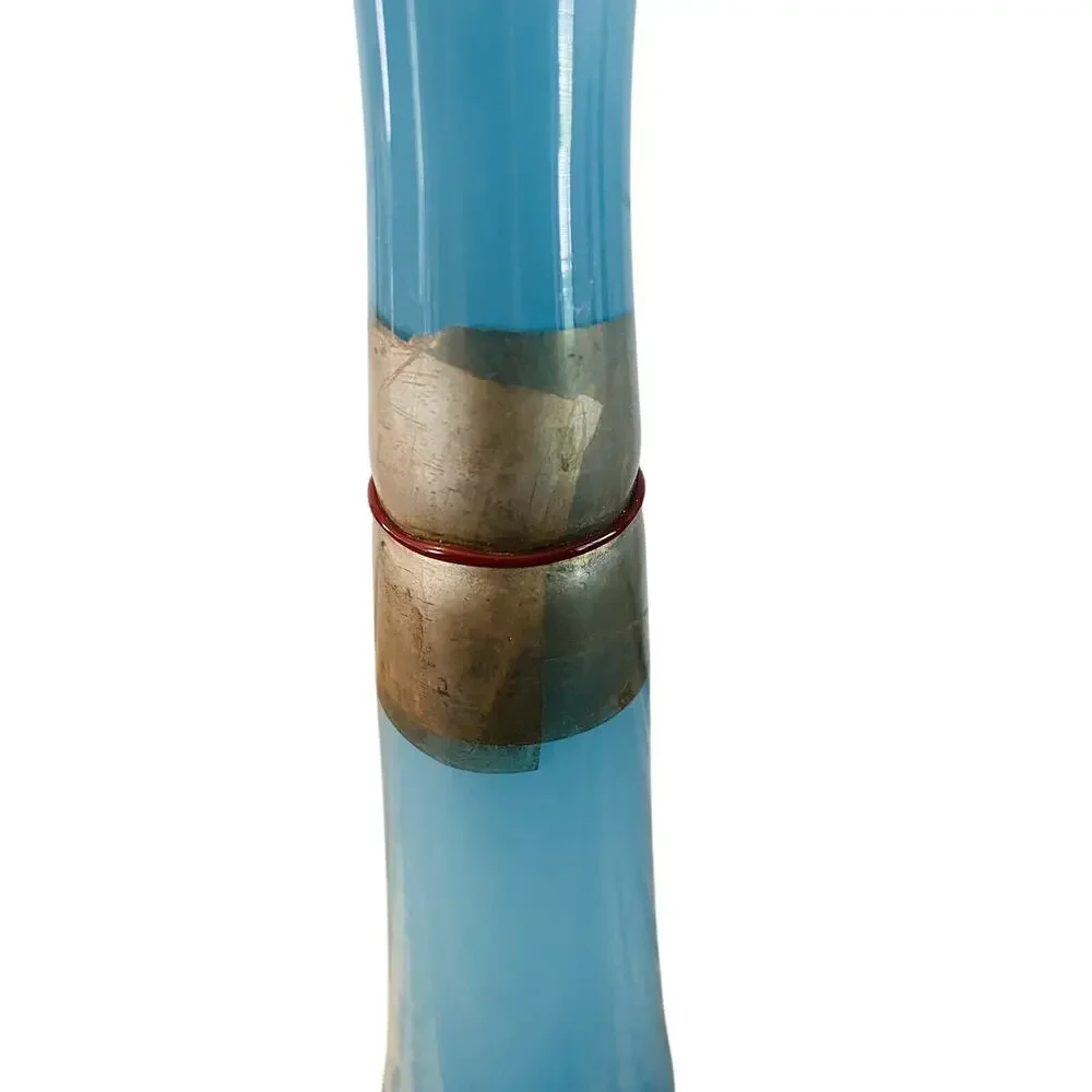 2001 Studio Paran Enso Nageire Blue Art Glass Bud Vase Richard Jones Signed